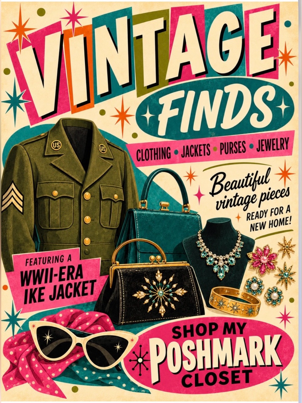 VINTAGE TREASURES- Handbags - Jewlery - Clothing